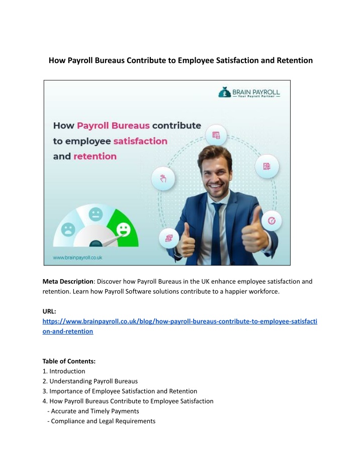 how payroll bureaus contribute to employee n.w
