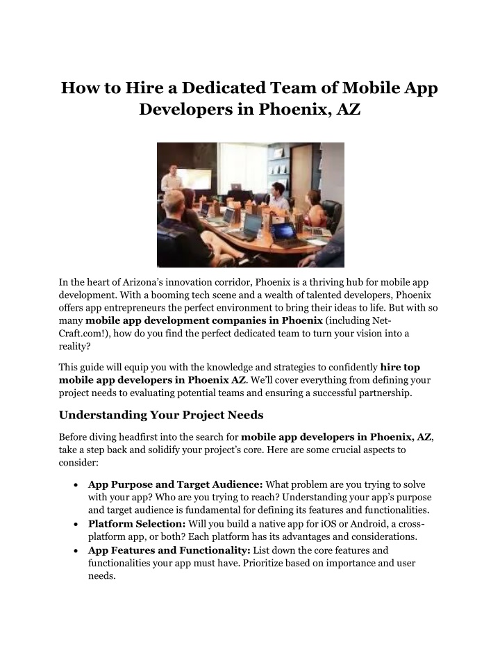 how to hire a dedicated team of mobile n.w