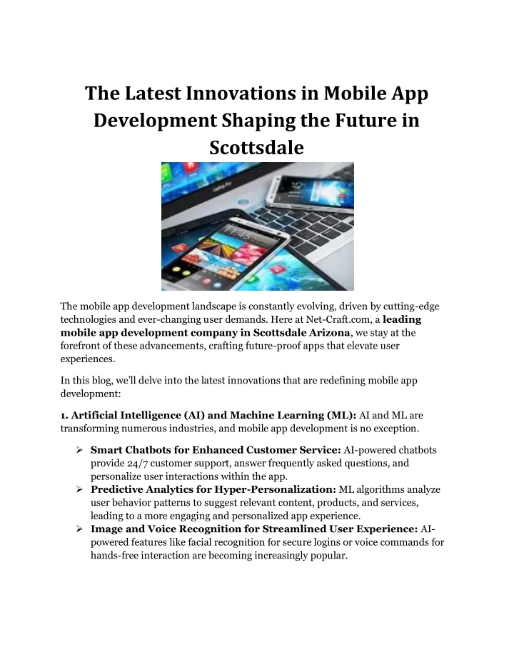 the latest innovations in mobile app development n.w