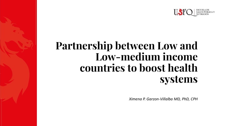 Partnership between Low and Low-medium income countries to boost health.  systems