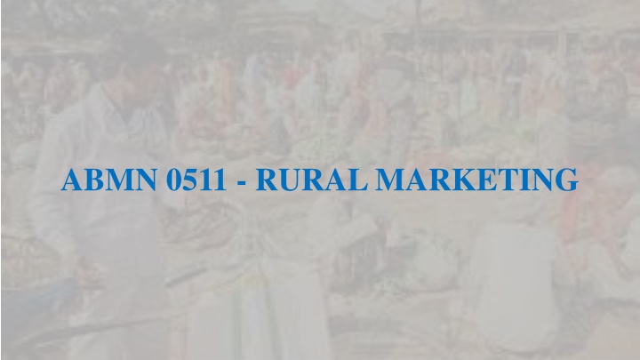 ABMN 0511 - RURAL MARKETING