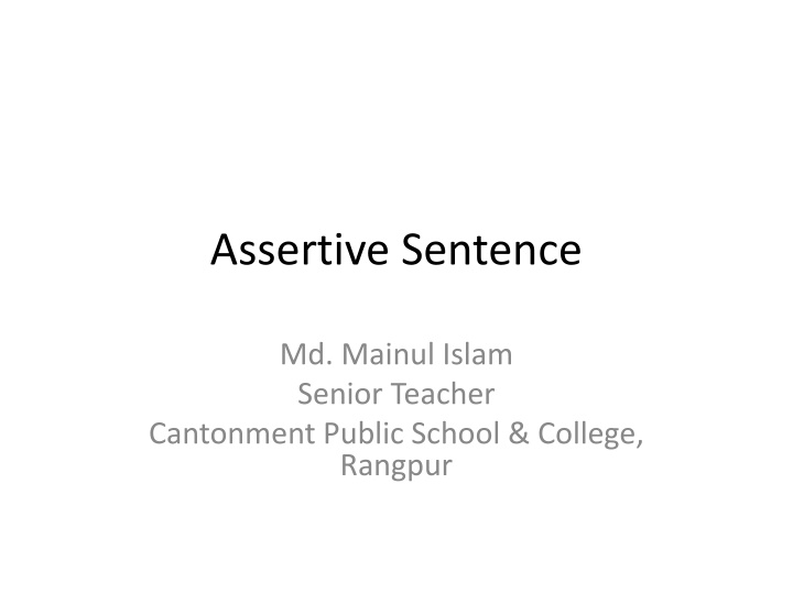 Sentence Types and Structure