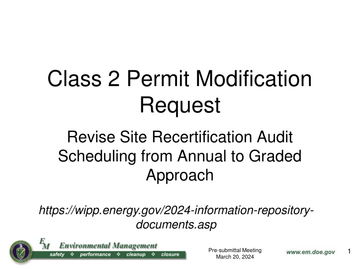 Class 2 Permit Modification  Request