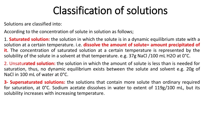Solutions and Precipitation Reactions