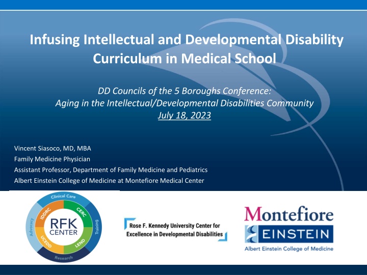 Infusing Intellectual and Developmental Disability  Curriculum in Medical School