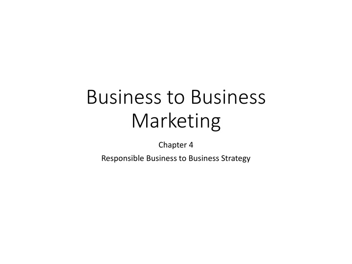 Business to Business Marketing
