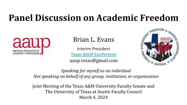 Panel Discussion on Academic Freedom