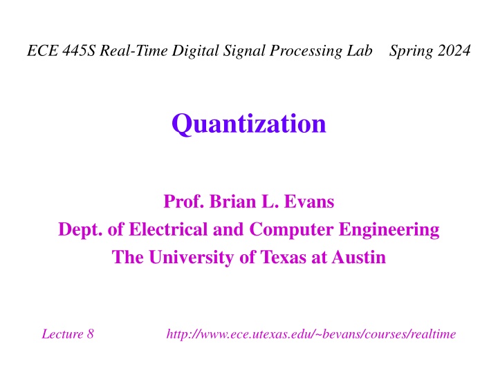 Real-Time Digital Signal Processing Lab: Quantization and Resolution Overview