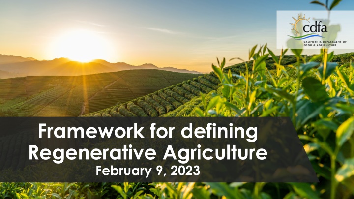 framework for defining regenerative agriculture n.