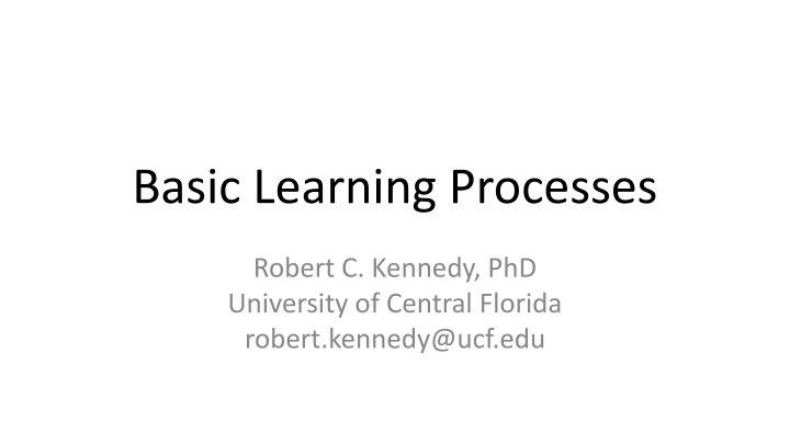 Basic Learning Processes