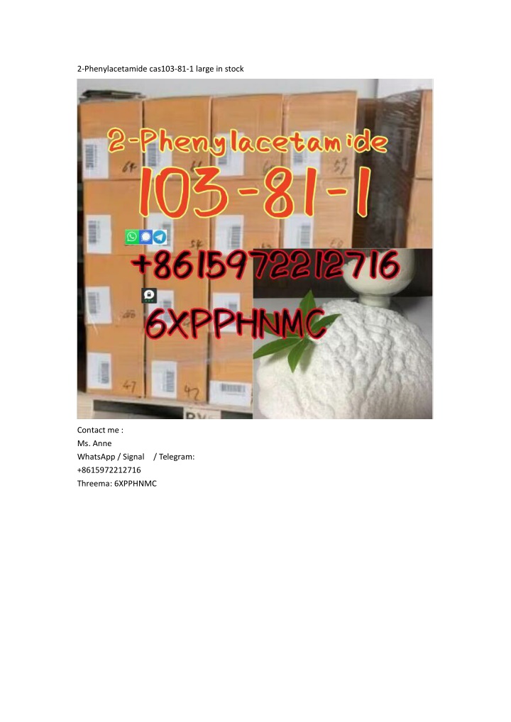 2 phenylacetamide cas103 81 1 large in stock n.w