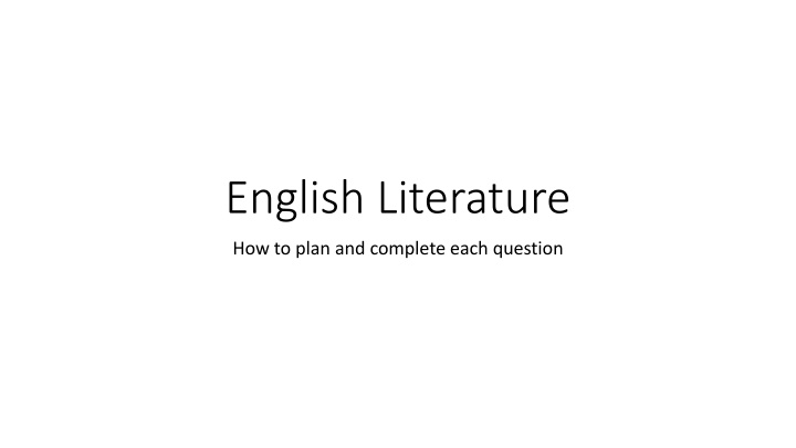 Literature Exam Strategies for Success