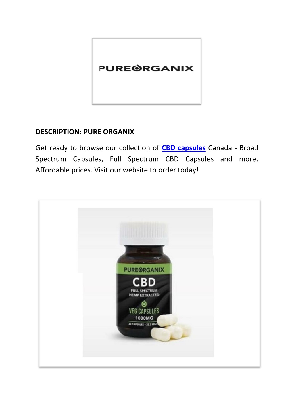 description pure organix l.w