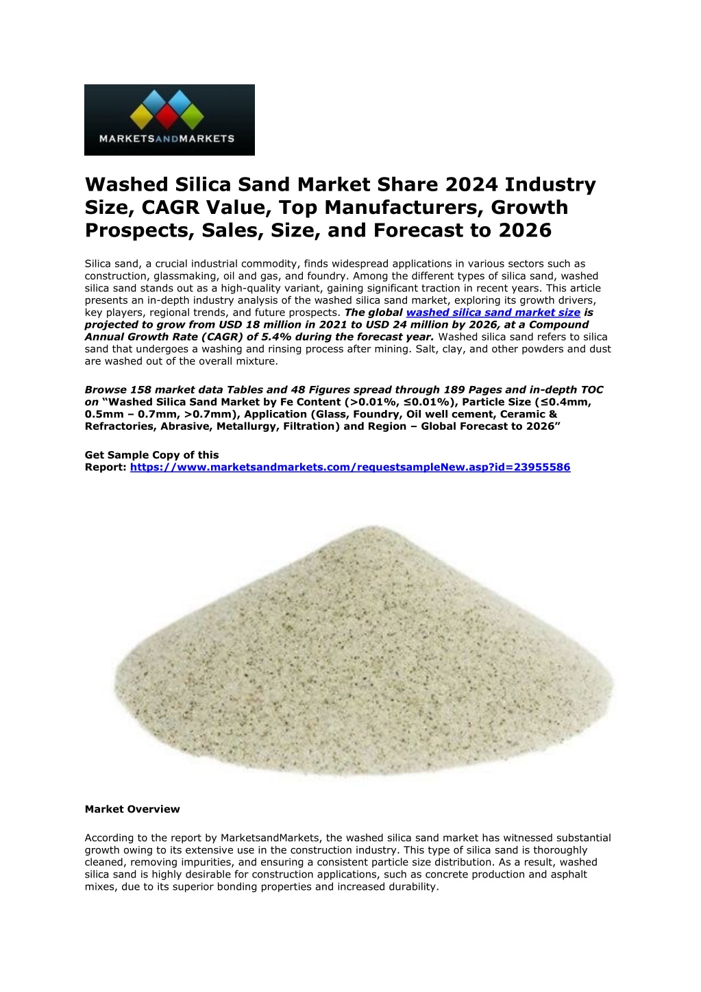 washed silica sand market share 2024 industry l.w