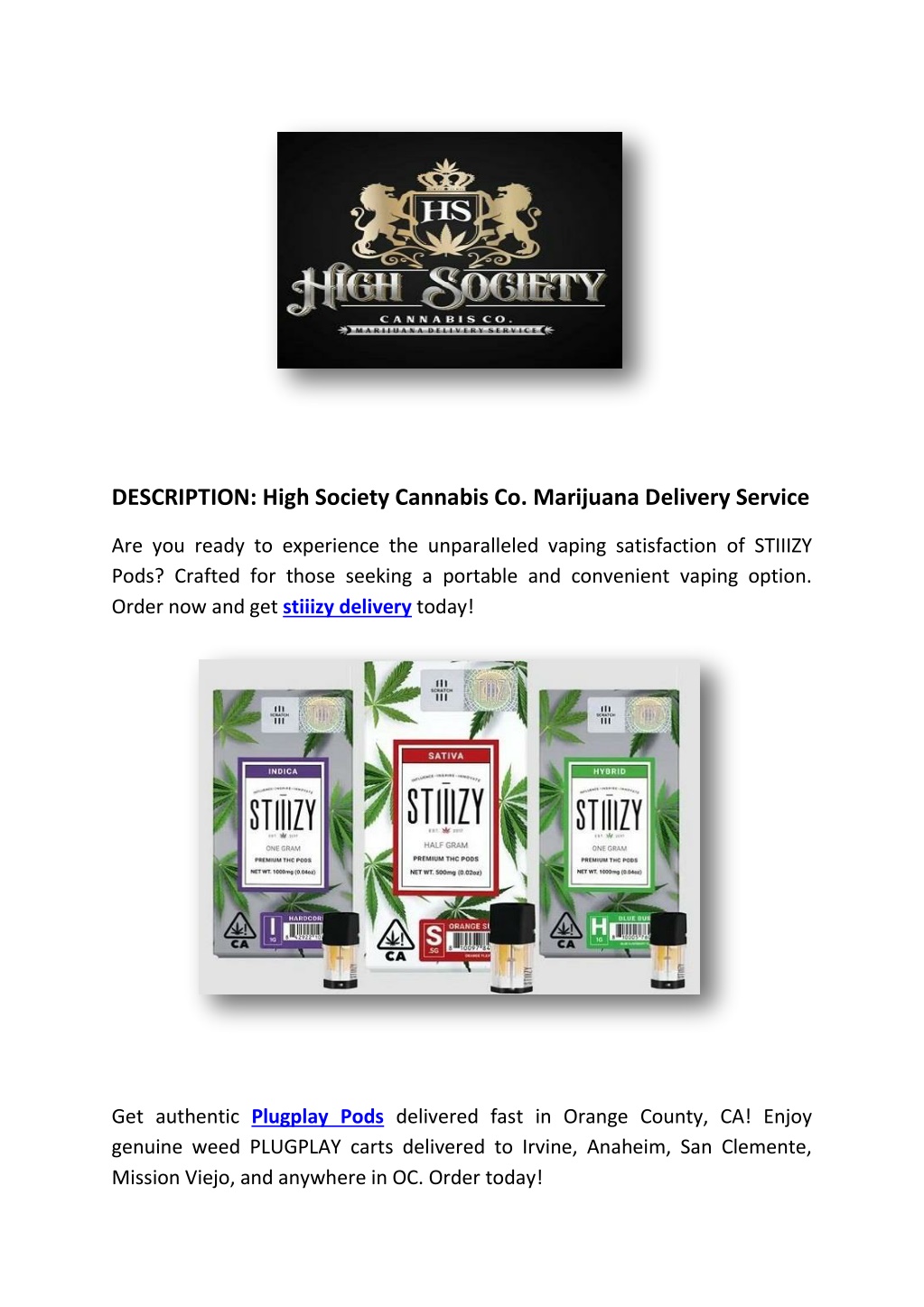 description high society cannabis co marijuana l.w