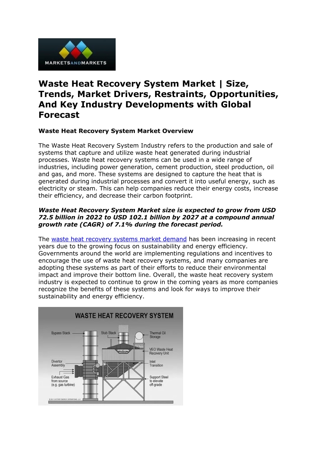 waste heat recovery system market size trends l.w