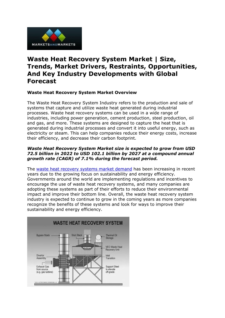 waste heat recovery system market size trends n.w
