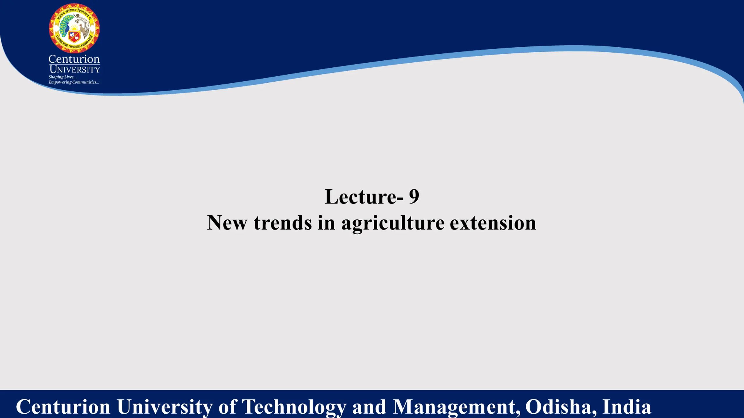 New trends in agriculture extension