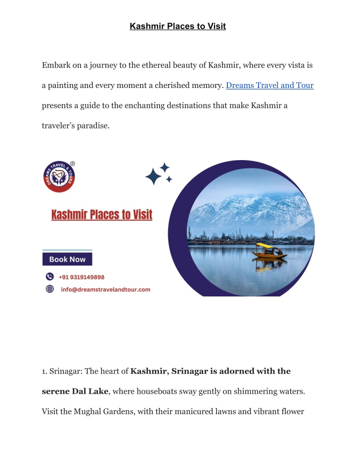 kashmir places to visit n.w