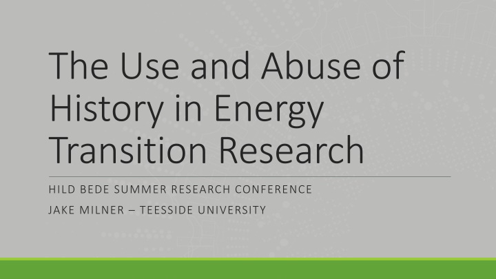 Insights into Energy Transition Research and Historical Perspectives