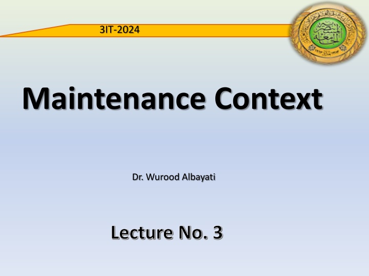 Maintenance Context