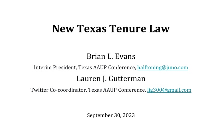 New Texas Tenure Law