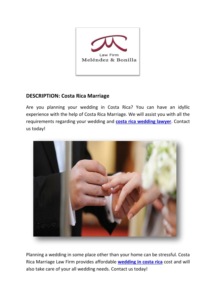 description costa rica marriage n.w