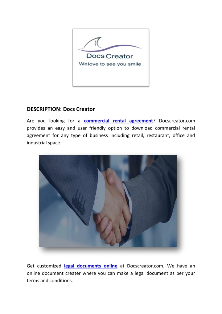 description docs creator n.w