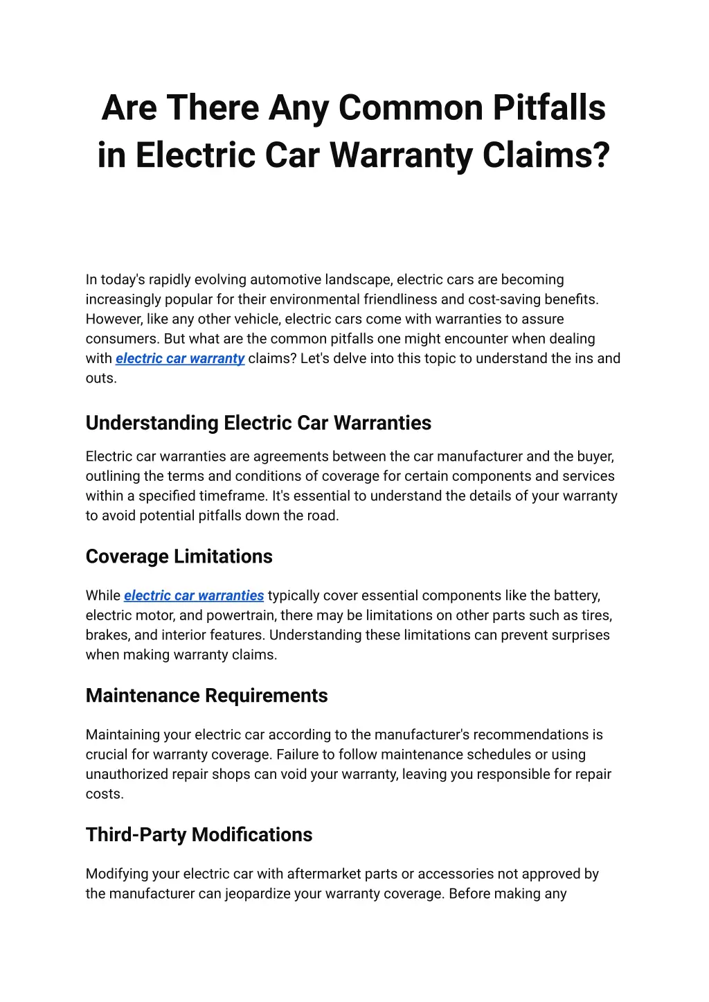 are there any common pitfalls in electric n.