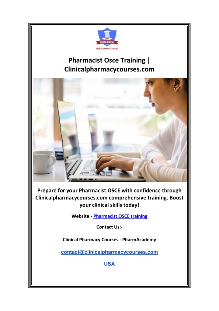 pharmacist osce training clinicalpharmacycourses n.w