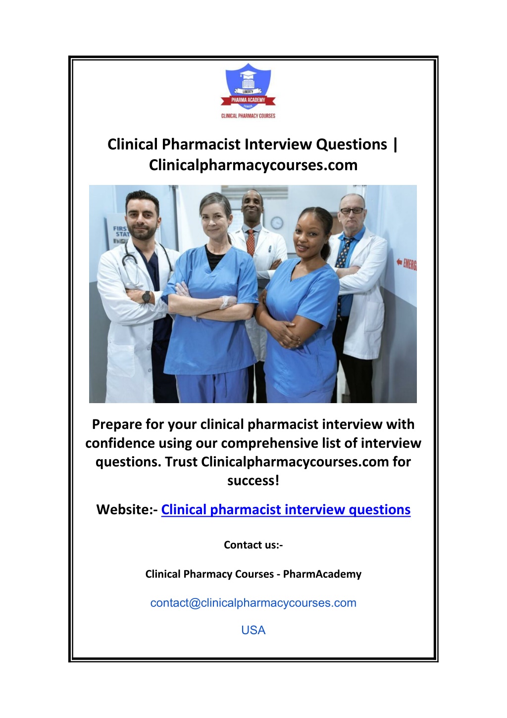 clinical pharmacist interview questions l.w