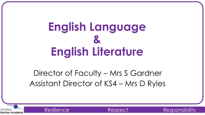 English Language & English Literature