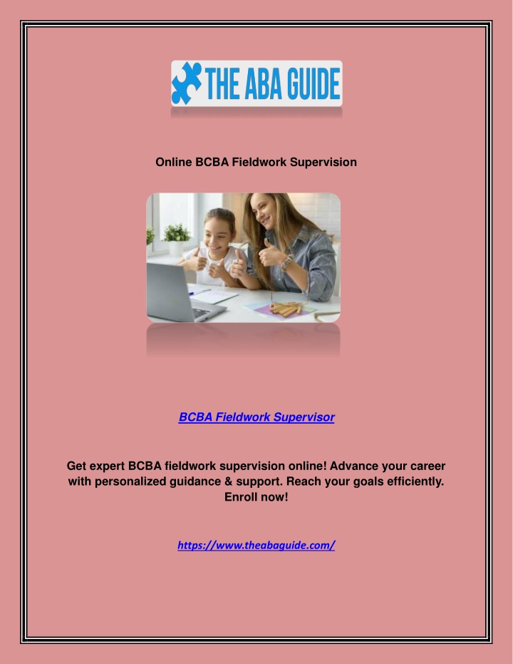 online bcba fieldwork supervision n.w