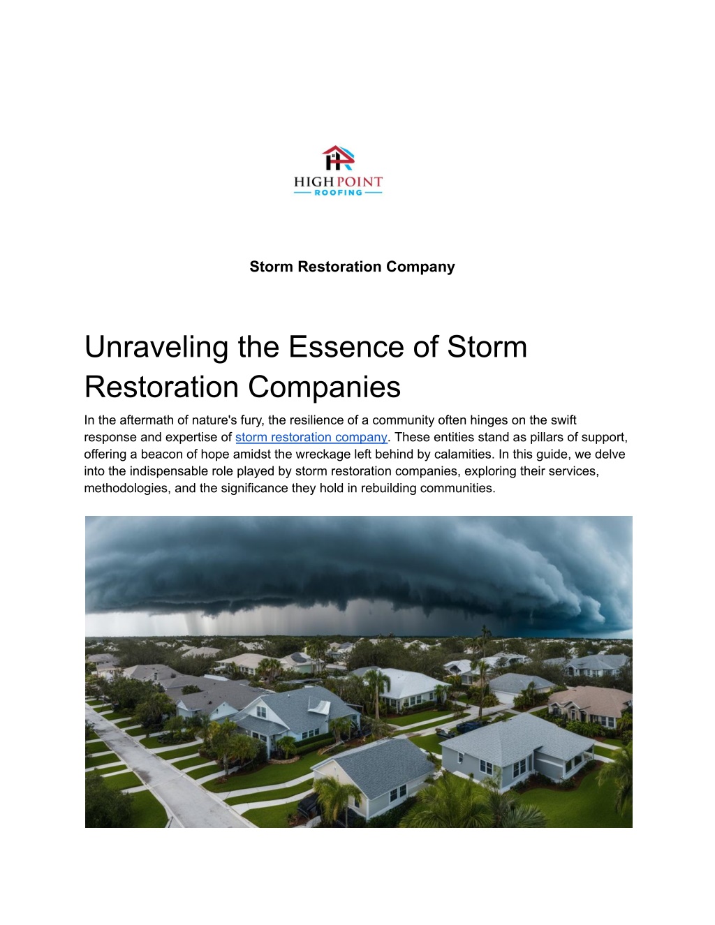 storm restoration company l.w