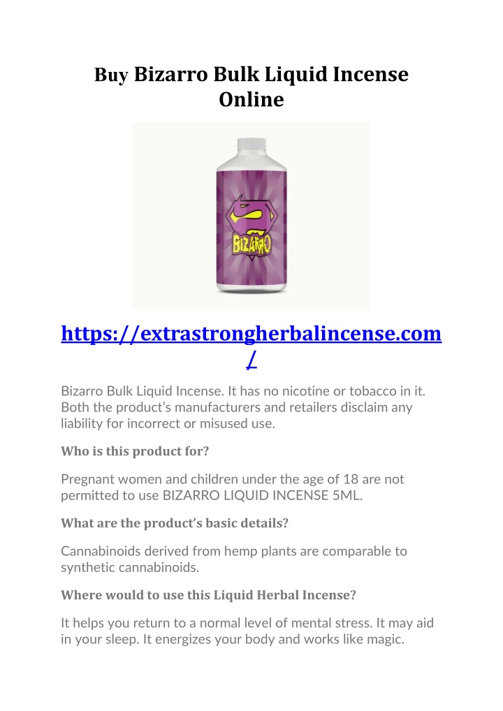 buy bizarro bulk liquid incense online n.w