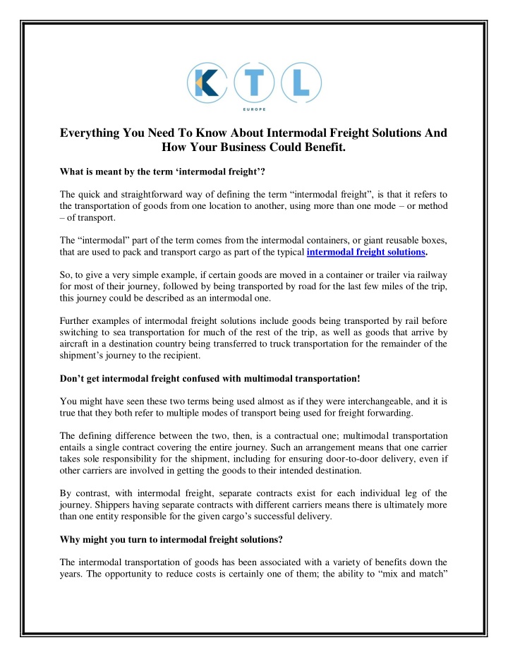 everything you need to know about intermodal n.w