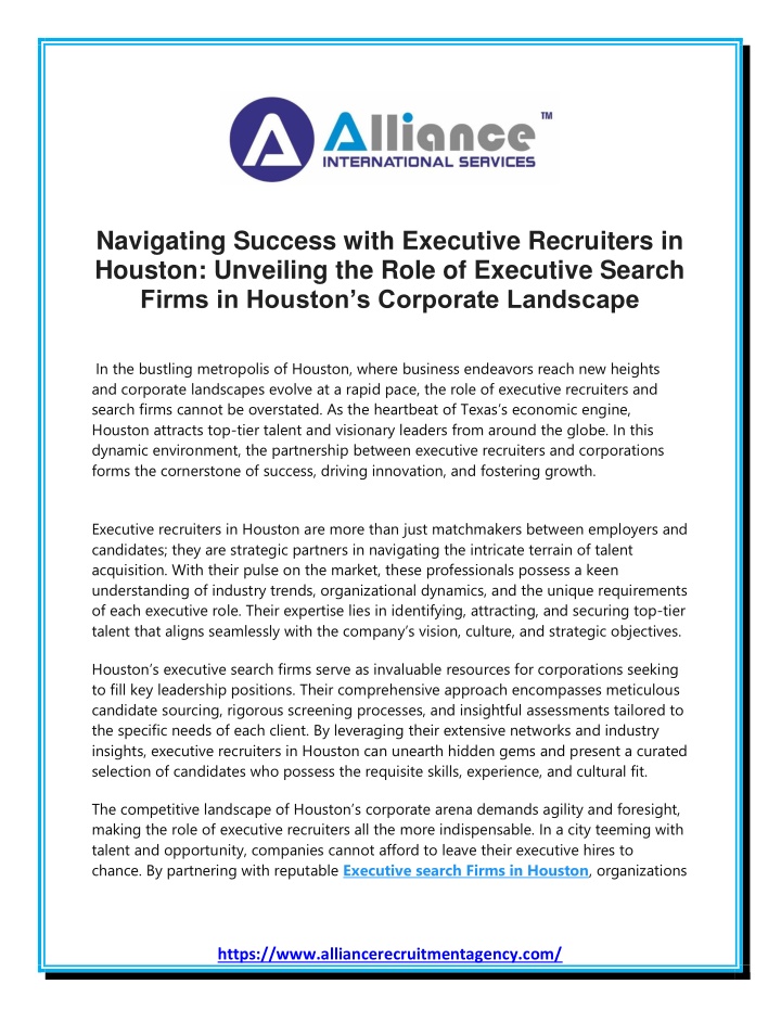 navigating success with executive recruiters n.w