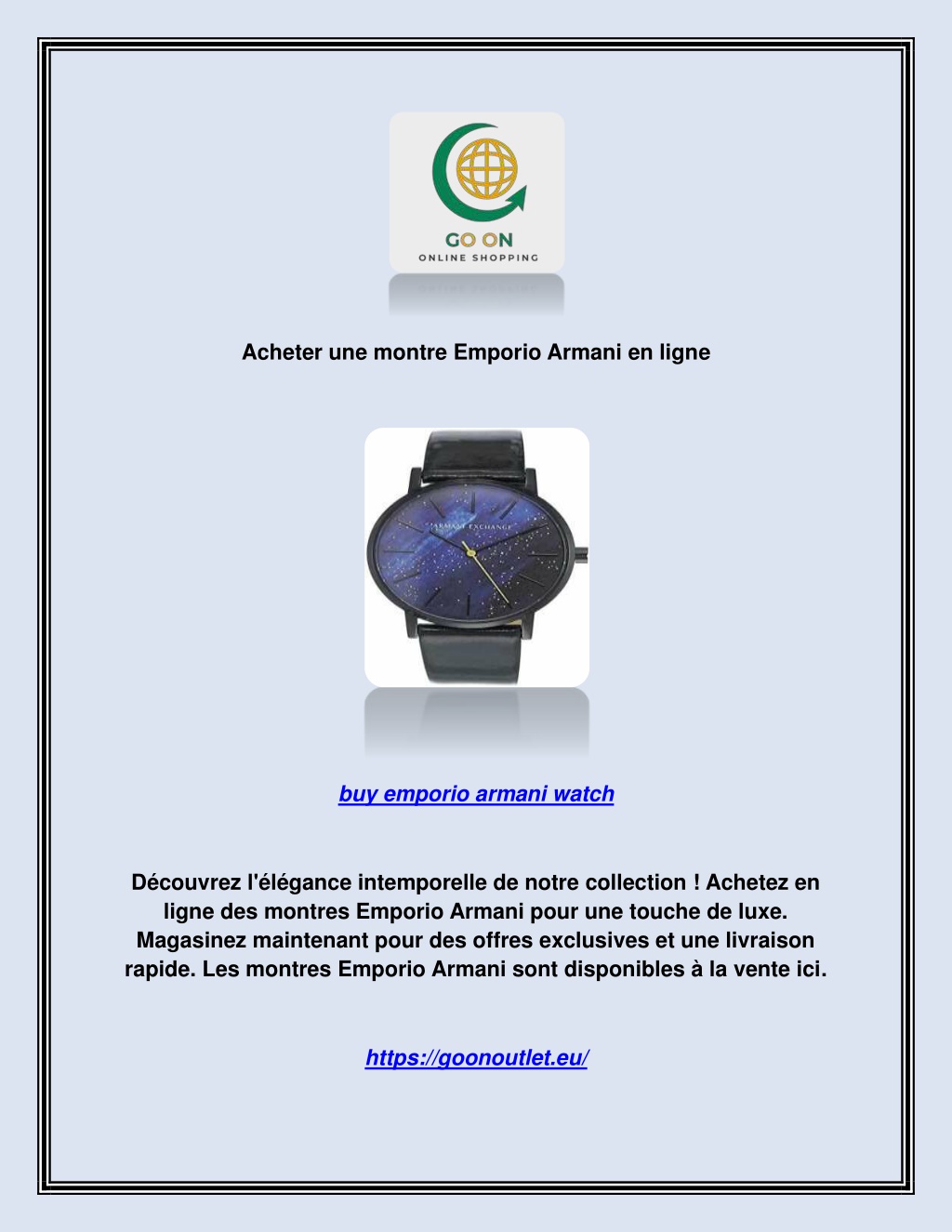 acheter une montre emporio armani en ligne l.w