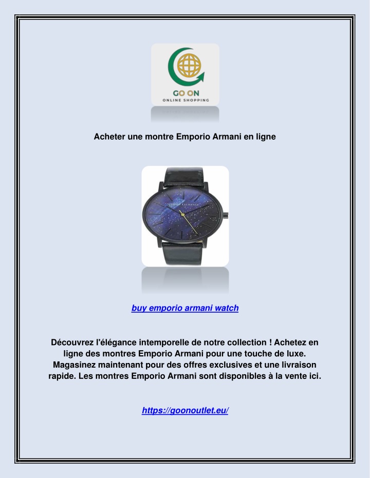 acheter une montre emporio armani en ligne n.w