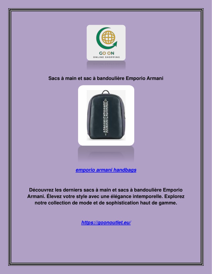 sacs main et sac bandouli re emporio armani n.w
