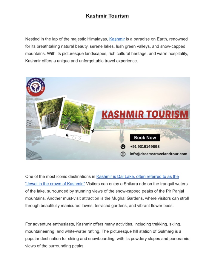 kashmir tourism n.w