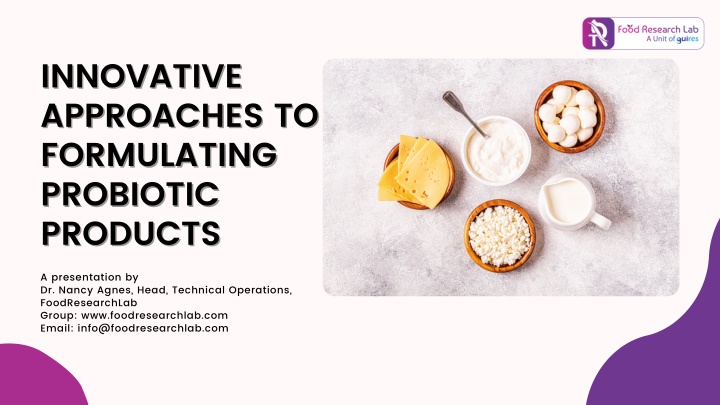 innovative approaches to formulating probiotic n.w
