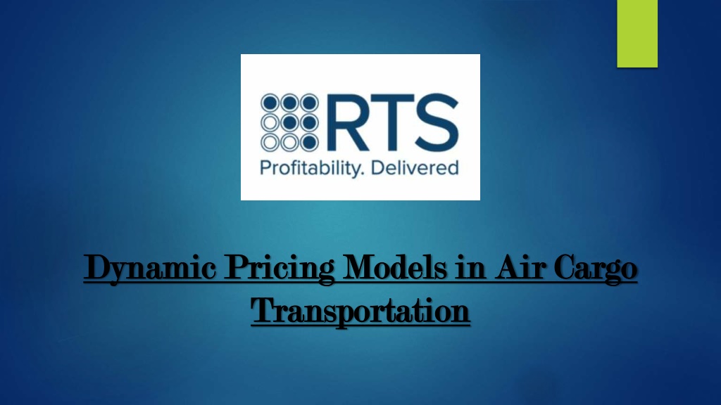 dynamic pricing models in air cargo dynamic l.w