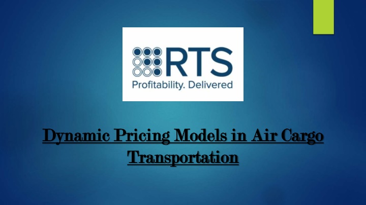 dynamic pricing models in air cargo dynamic n.w