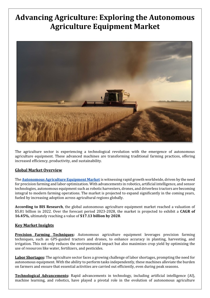advancing agriculture exploring the autonomous n.w