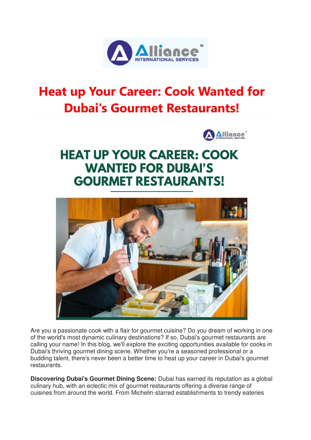 heat up your career cook wanted for dubai l.w