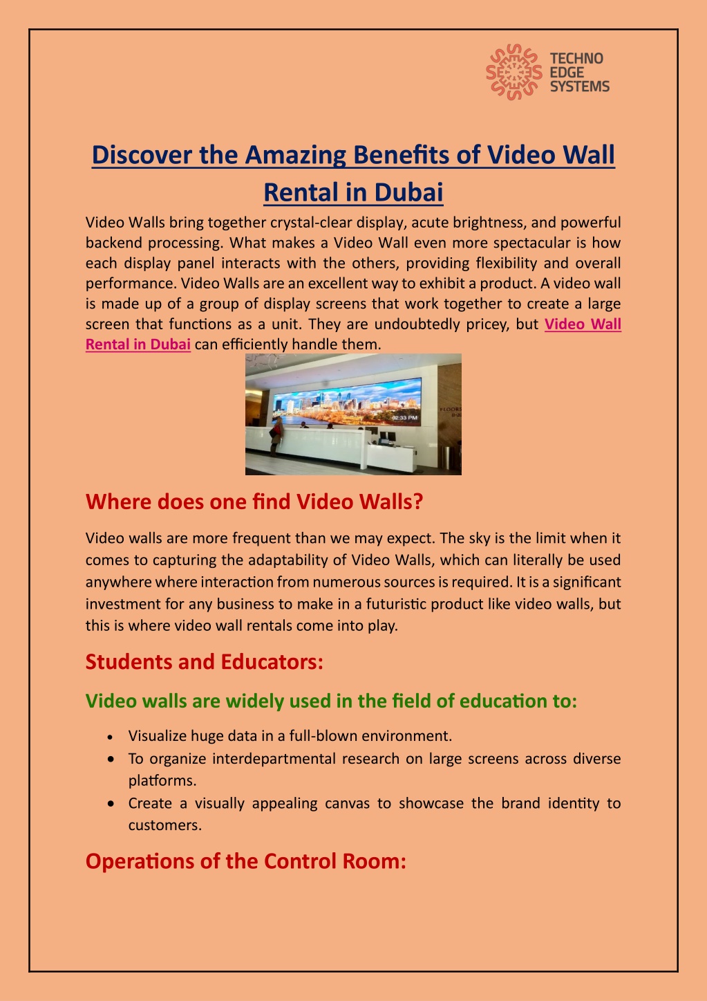 discover the amazing benefits of video wall l.w