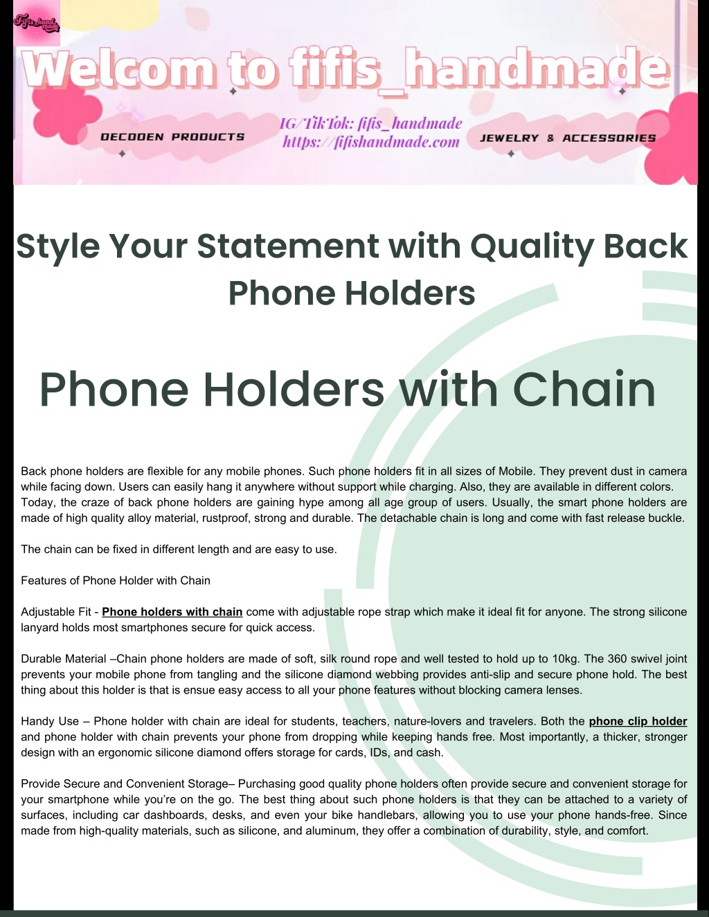 style your statement with quality back phone l.w