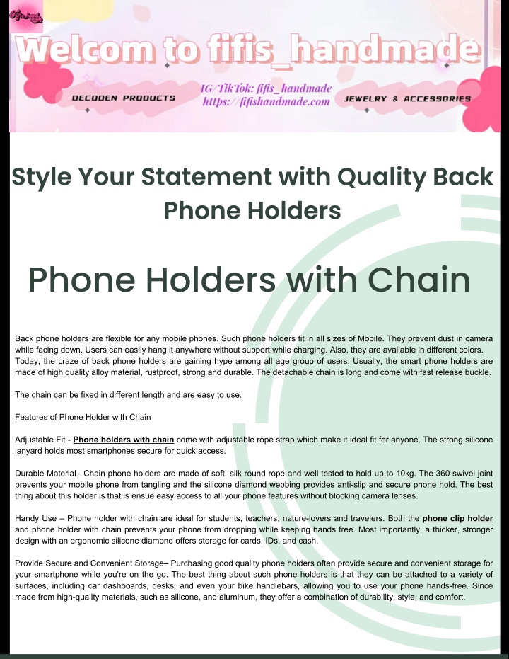 style your statement with quality back phone n.w