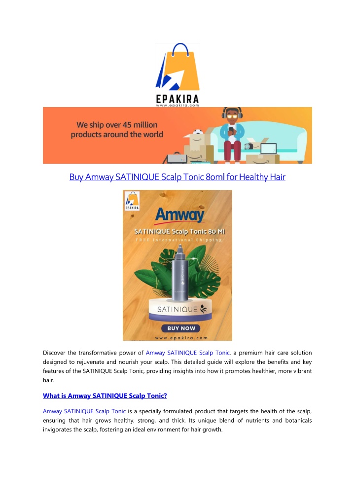 buy amway satinique scalp tonic 80ml for healthy n.w